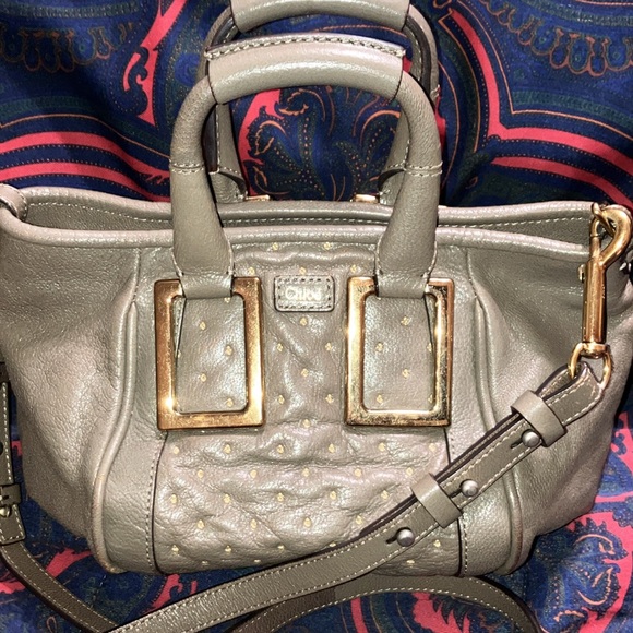 Chloe Taupe Brown Shoulder Bag with Gold Accents - Picture 2 of 14